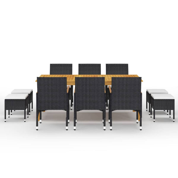 11 Piece Patio Dining Set Black