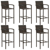 7 Piece Patio Bar Set Brown