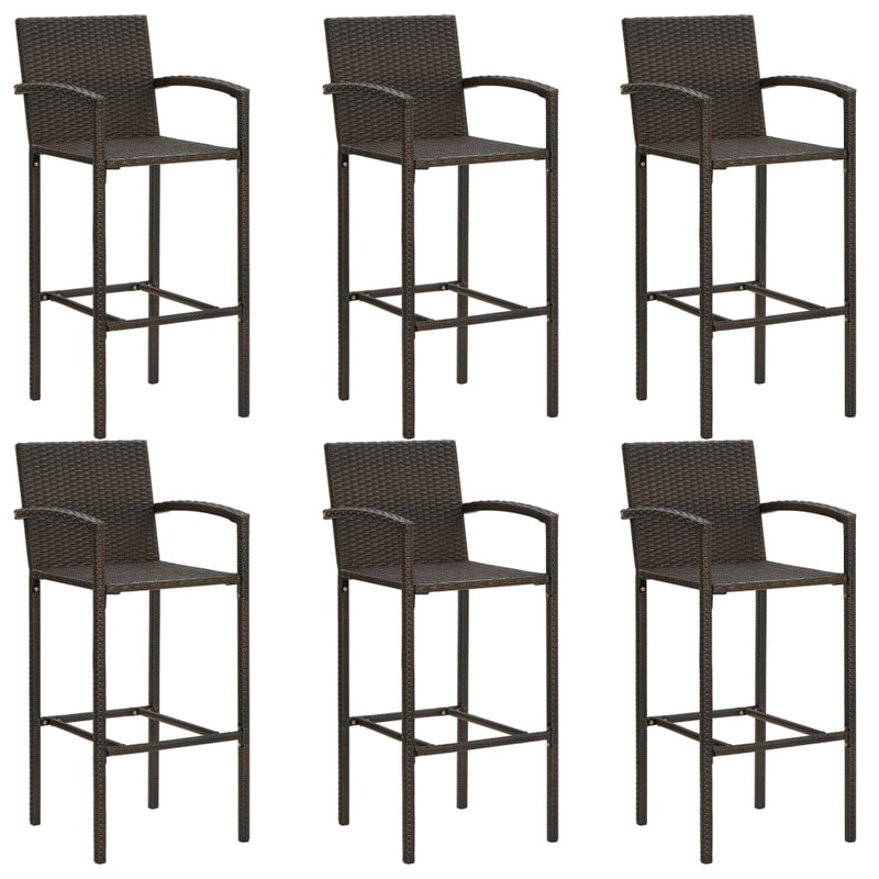 7 Piece Patio Bar Set Brown