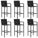 7 Piece Patio Bar Set Black