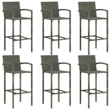 7 Piece Patio Bar Set Gray