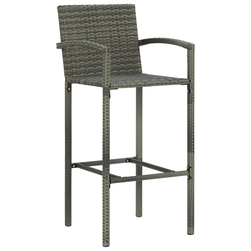 7 Piece Patio Bar Set Gray