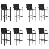 9 Piece Patio Bar Set Black