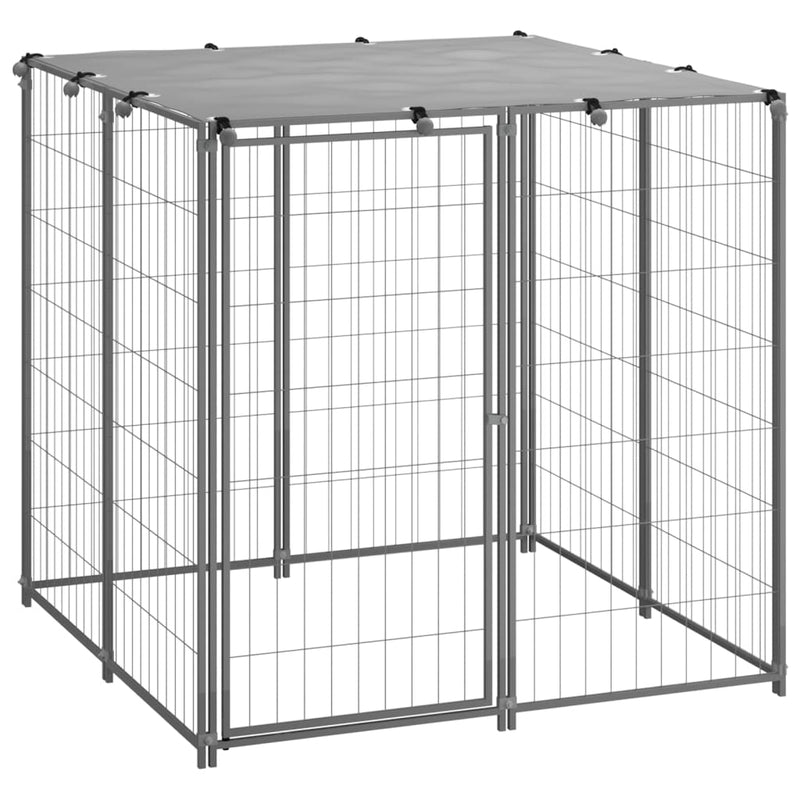 Dog Kennel Silver 43.3"x43.3"x43.3" Steel