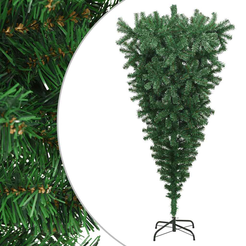 Upside-down Artificial Christmas Tree with Stand Green 6 ft