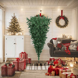 Upside-down Artificial Christmas Tree with Stand Green 6 ft