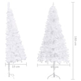 Corner Artificial Christmas Tree White 6 ft PVC