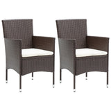 3 Piece Patio Dining Set Brown