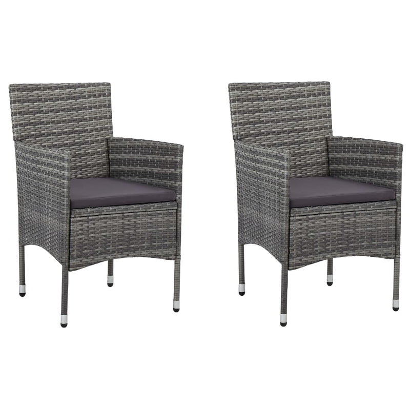 3 Piece Patio Dining Set Gray