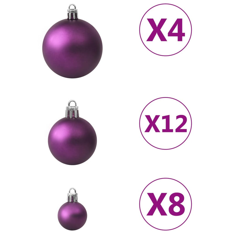 100 Piece Christmas Ball Set Purple