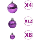 100 Piece Christmas Ball Set Purple