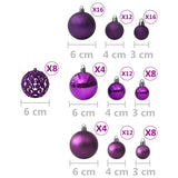 100 Piece Christmas Ball Set Purple