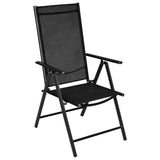 5 Piece Patio Dining Set Aluminum Black