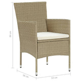 7 Piece Patio Dining Set Beige