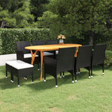 9 Piece Patio Dining Set Black