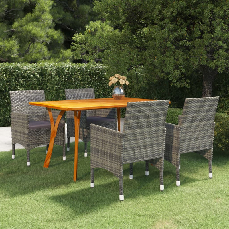 5 Piece Patio Dining Set Gray