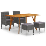 5 Piece Patio Dining Set Gray