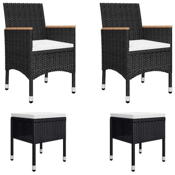 5 Piece Patio Dining Set Black