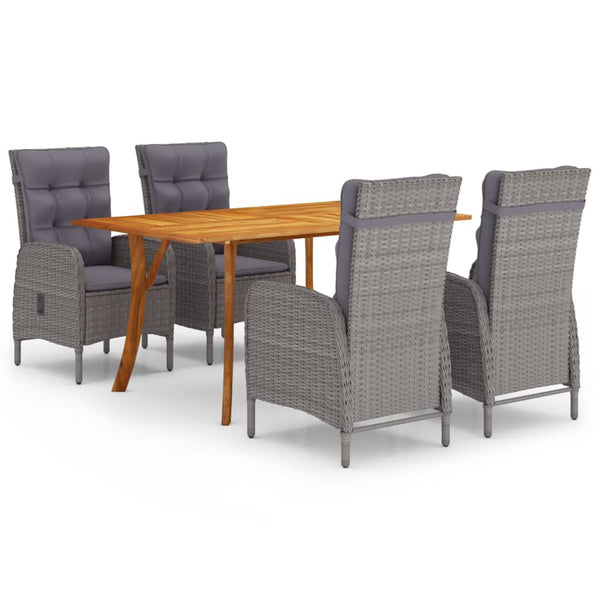 5 Piece Patio Dining Set Gray