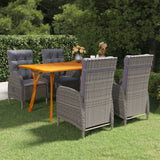 5 Piece Patio Dining Set Gray