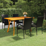 5 Piece Patio Dining Set Black