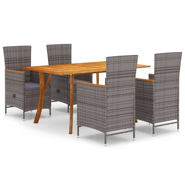 5 Piece Patio Dining Set Gray