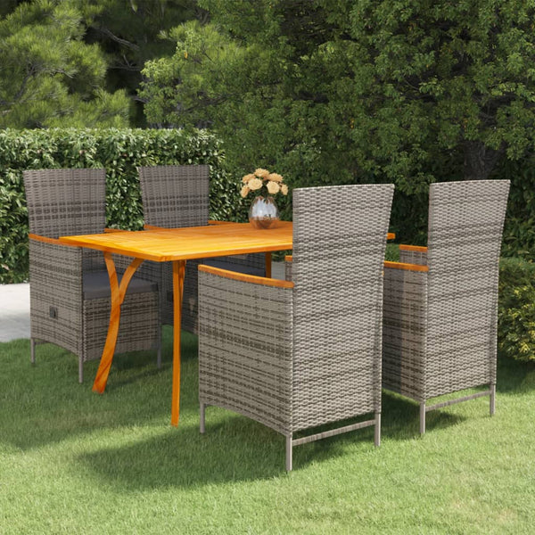 5 Piece Patio Dining Set Gray