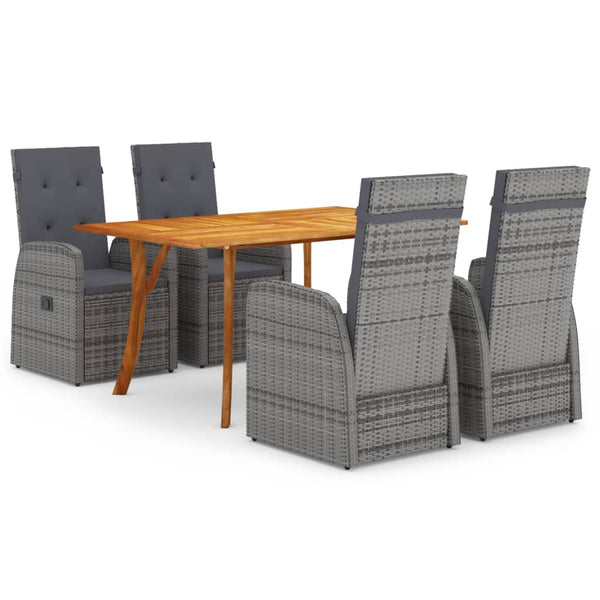 5 Piece Patio Dining Set Gray