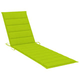 Sun Loungers 2 pcs with Bright Green Cushion Solid Wood Teak