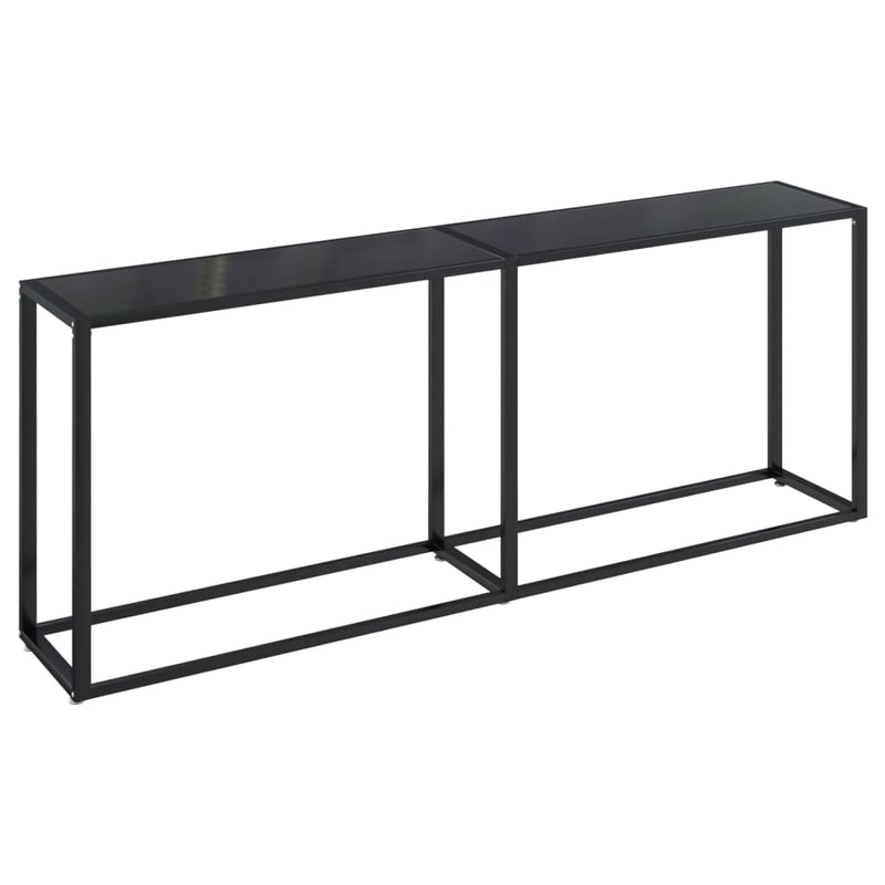 Console Table Black 78.7"x13.8"x29.7" Tempered Glass