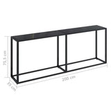 Console Table Black 78.7"x13.8"x29.7" Tempered Glass