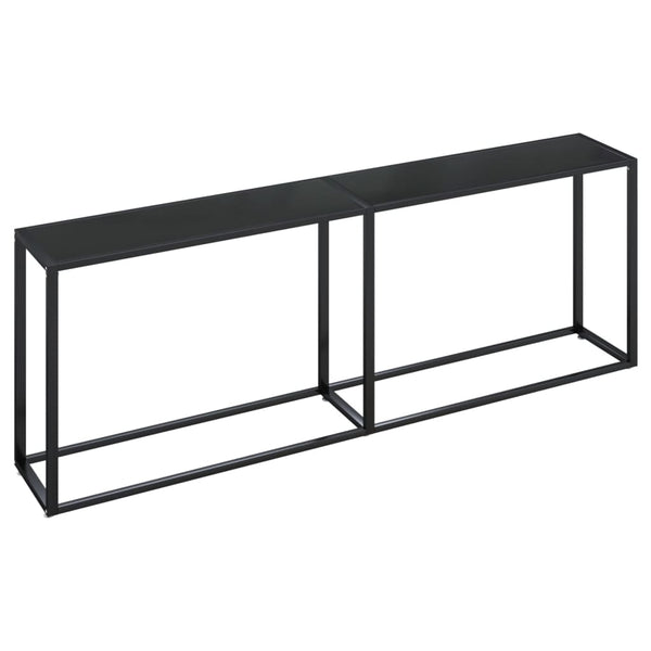 Console Table Black 86.6"x13.8"x29.7" Tempered Glass