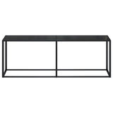 Console Table Black 86.6"x13.8"x29.7" Tempered Glass