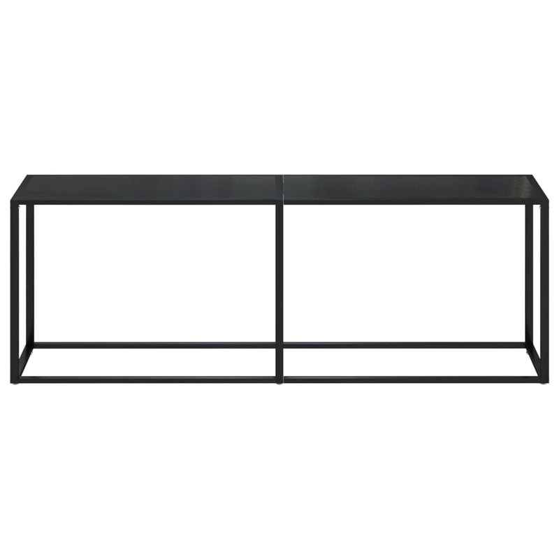 Console Table Black 86.6"x13.8"x29.7" Tempered Glass