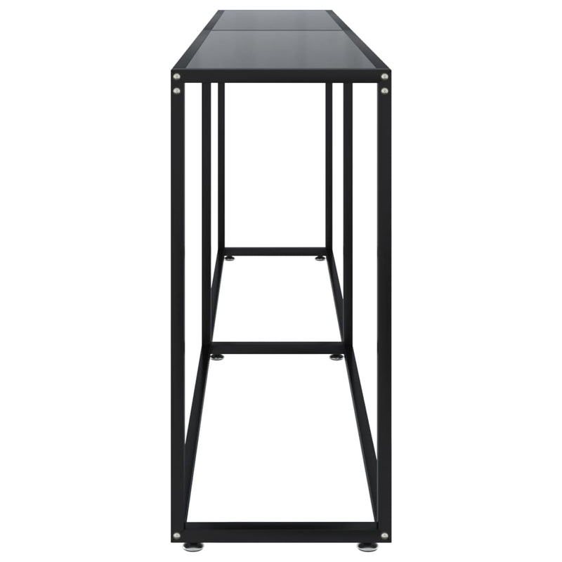 Console Table Black 86.6"x13.8"x29.7" Tempered Glass