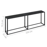 Console Table Black 86.6"x13.8"x29.7" Tempered Glass