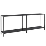 Console Table Black 78.7"x13.8"x29.7" Tempered Glass