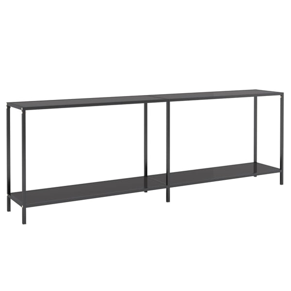 Console Table Black 86.6"x13.8"x29.7" Tempered Glass