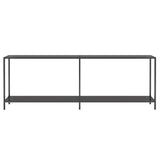 Console Table Black 86.6"x13.8"x29.7" Tempered Glass