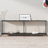 Console Table Black 86.6"x13.8"x29.7" Tempered Glass