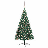 Artificial Half Pre-lit Christmas Tree with Ball Set Green 47.2"