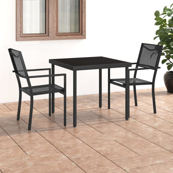 3 Piece Patio Dining Set Steel