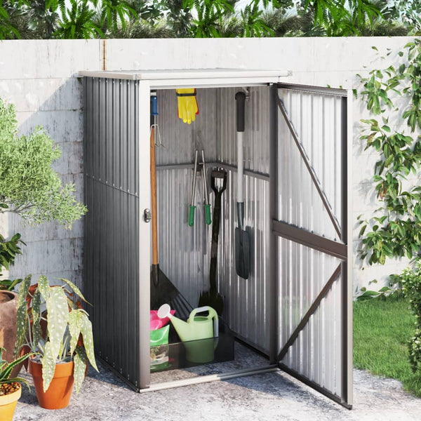 Garden Tool Shed Gray 34.6"x35"x63.4" Galvanized Steel