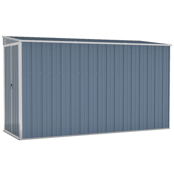 Wall-mounted Garden Shed Gray 46.5"x113.4"x70.1" Galvanized Steel