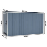 Wall-mounted Garden Shed Gray 46.5"x113.4"x70.1" Galvanized Steel