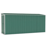 Wall-mounted Garden Shed Green 46.5"x150.4"x70.1" Galvanized Steel