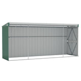 Wall-mounted Garden Shed Green 46.5"x150.4"x70.1" Galvanized Steel