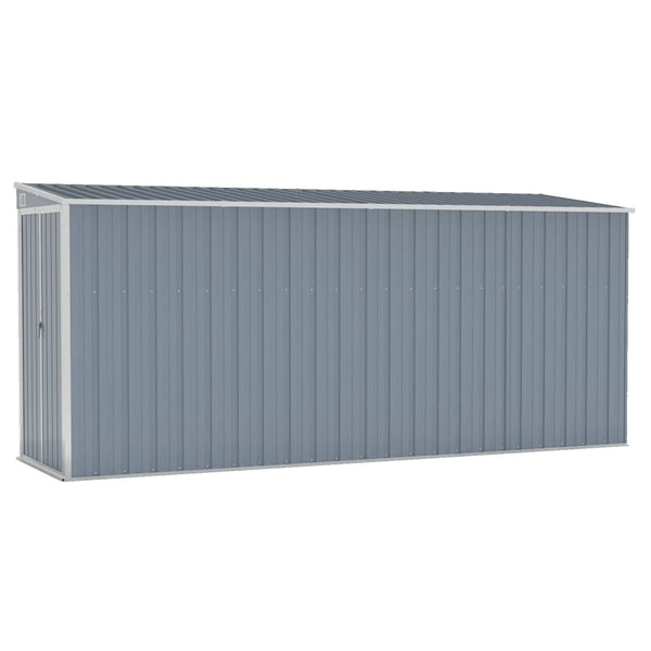 Wall-mounted Garden Shed Gray 46.5"x150.4"x70.1" Galvanized Steel