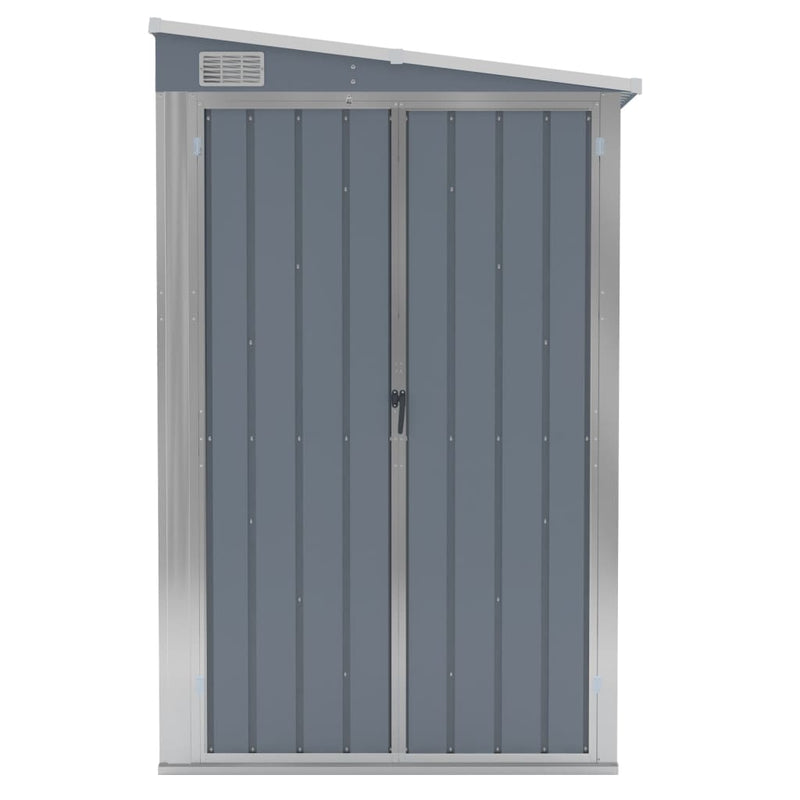 Wall-mounted Garden Shed Gray 46.5"x150.4"x70.1" Galvanized Steel