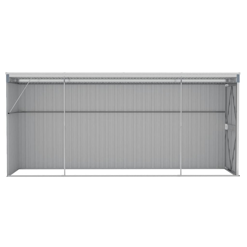 Wall-mounted Garden Shed Gray 46.5"x150.4"x70.1" Galvanized Steel